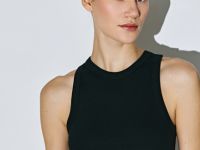 Базовый топ в рубчик, Черный