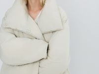 Утеплённая куртка с поясом, Бежевый