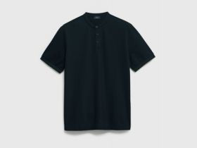 Поло с воротником-стойкой, Черный