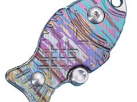 Складной нож-подвеска Sanrenmu 6171-TD, сталь Дамаск, рукоять титан