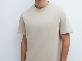 Базовая футболка из хлопка, Бежевый