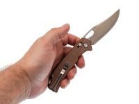 Складной нож SRM Retreiver 9203-MN2, сталь 140Cr, рукоять коричневая микарта