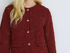 Кардиган кроше, Оранжевый