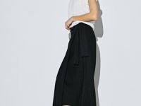 Миди-юбка на запах, Черный