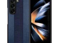 Чехол-накладка Raigor Inverse Aix Series для Samsung Galaxy Z Fold 5 искусственная кожа (синий)