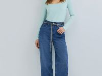 Лонгслив с квадратным вырезом, Зеленый