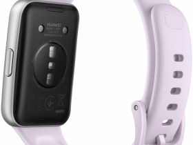 Умные часы HUAWEI Band 11 серебристые, с фиолетовым ремешком