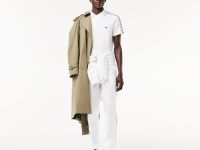 Мужское поло Lacoste с контрастной полосой