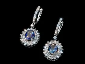 Серьги из белого золота с сапфирами э4758сг08220453