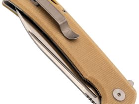 Складной нож Petrified Fish Tunny PFB05BRMS, сталь Sandvik 14C28N, рукоять микарта