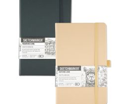 Скетчбук для зарисовок Sketchmarker 13x21 см 80 л 140 г, цвет бумаги слоновая кость, графитовый