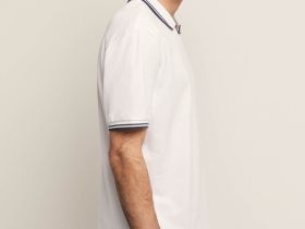 Поло из трикотажа пике с контрастной отделкой