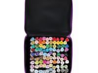 Набор двусторонних маркеров для скетчинга MESHU основные цвета 100 цв, текстильный чехол на молнии