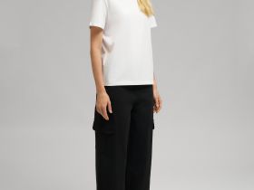 Футболка прямого кроя из мерсеризованного хлопка