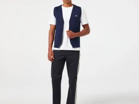 Мужская хлопковая жилетка Lacoste классического кроя