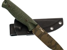 Охотничий нож Hot Knife Hoot, сталь D2 cerakote camo, рукоять зелёная микарта