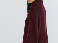 Джемпер с воротником-стойкой на молнии, Фиолетовый