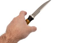 Нож Пират, сталь M390, рукоять кап клена/композит