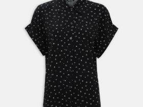 Блузка с коротким рукавом и отложным воротником