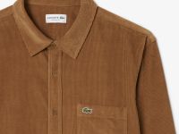 Мужская хлопковая велюровая рубашка Lacoste стандартного кроя