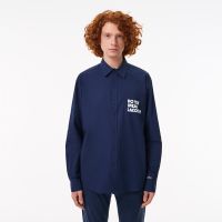 Мужская рубашка Lacoste свободного кроя с принтом