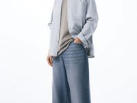 Рубашка с накладным карманом, Серый