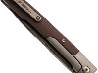 Складной нож Nimo Attendant, сталь дамаск, рукоять G10, коричневый