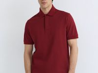 Поло из двуцветного пике, Красный