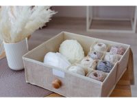 Органайзер для хранения с крышкой KK/home, 35х30х12 см, цвет бежевый