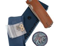 Складной нож Petrified BELUGA PFP01KMP, сталь K110, рукоять Brown Micarta