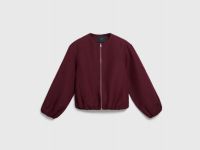 Льняной бомбер на молнии, Фиолетовый