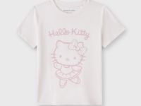 Молочная футболка с принтом Hello Kitty для девочки Глория Джинс