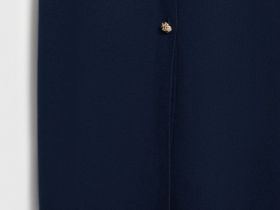 Вязаное платье с V-вырезом, Синий