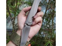 Складной нож Artisan Cutlery Crusoe, сталь S90V, рукоять титан, серый