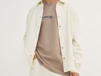 Футболка с текстовым принтом, Бежевый