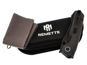 Складной нож Remette Rhino, сталь Sandvik 14C28N, рукоять микарта, черный