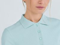 Поло в рубчик с коротким рукавом, Зеленый