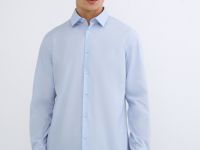 Базовая рубашка Slim, Голубой