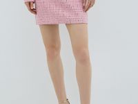 Юбка мини из твида, Розовый