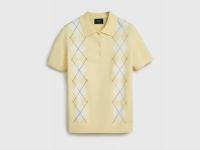 Джемпер поло с ромбами, Желтый