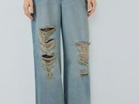 Джинсы со средней посадкой, Голубой