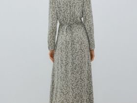 Платье макси с принтом, Зеленый