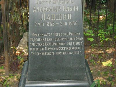 Могила Лапшина Александра Ильича (1863-1936)