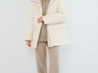 Утеплённая куртка с кулиской, Бежевый