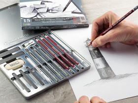 Набор художественный Cretacolor "SILVER BOX" в металлической коробке