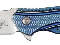 Складной нож CRKT Ripple Blue, сталь Acuto 440, рукоять нержавеющая сталь 420J2