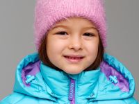 Комплект трикотажный для девочек: шапка, варежки