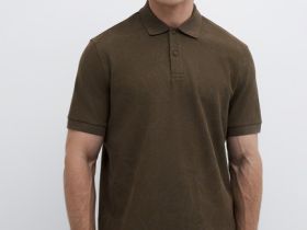 Поло с растительным принтом, Серый