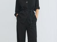 Широкие брюки с эластичным поясом, Черный