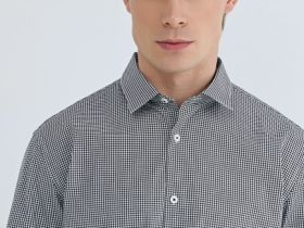 Рубашка в клетку виши, Синий